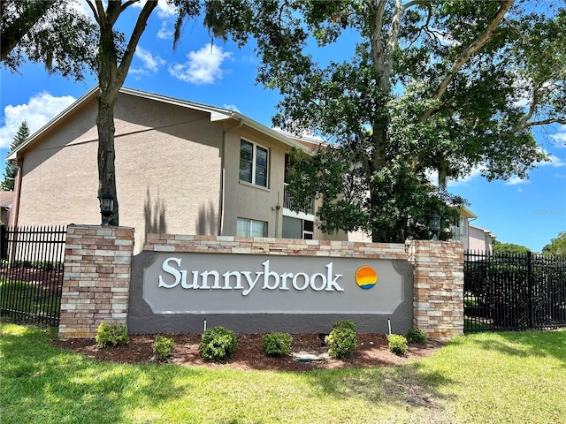 view of community sign