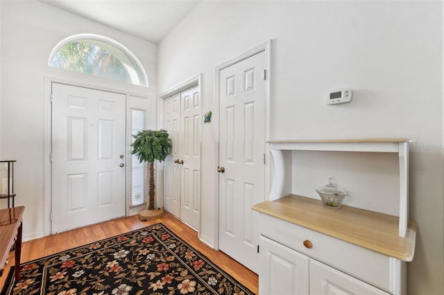 foyer entrance featuring light hardwood / wood-style flooring