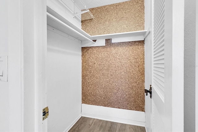 walk in closet featuring hardwood / wood-style flooring