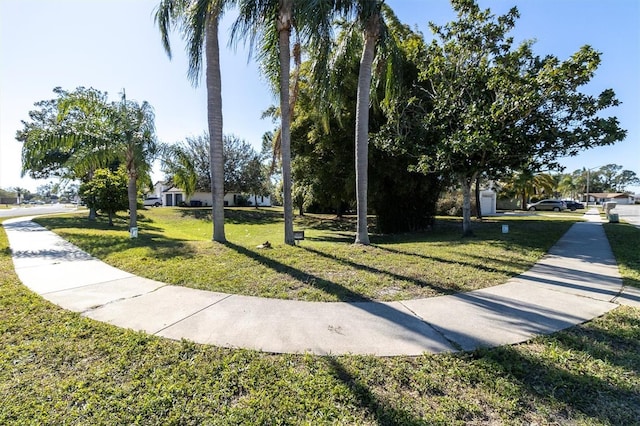 view of property's community featuring a yard