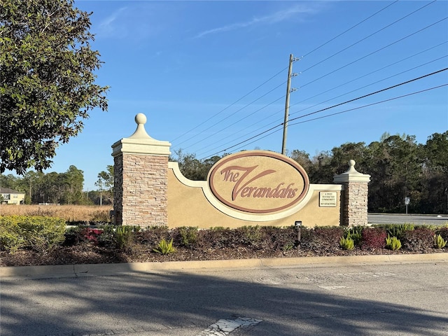 view of community sign