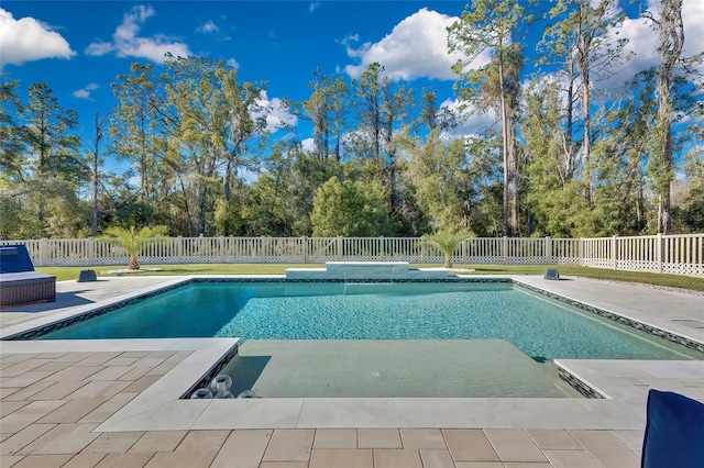 view of swimming pool with a patio