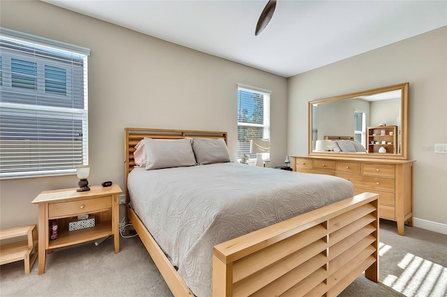 bedroom with carpet and ceiling fan