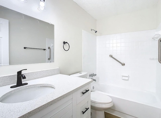 full bathroom with vanity, toilet, and shower / bath combination