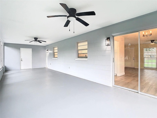 interior space featuring concrete floors