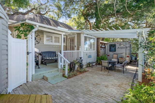 view of patio / terrace with a pergola