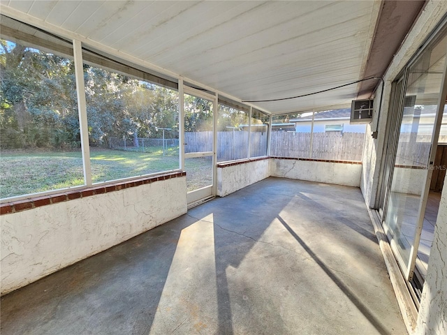 view of unfurnished sunroom