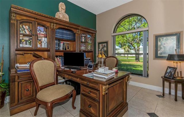 view of tiled office