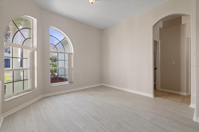 empty room featuring light hardwood / wood-style flooring