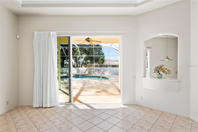 interior space with light tile patterned floors