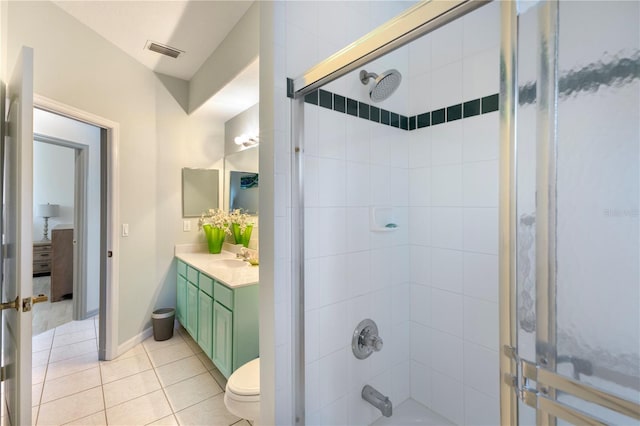 5211 Karlsburg Pl, Palm Harbor, FL 34685 - full bathroom with vanity, tile patterned floors, and tub / shower combination