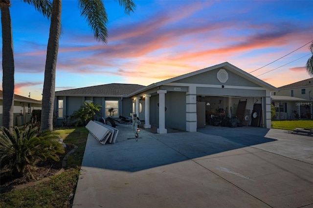 view of front of home featuring a garage