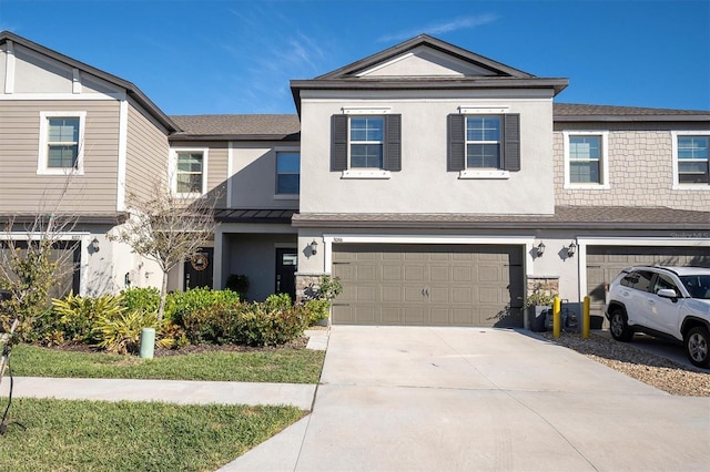 view of property with a garage