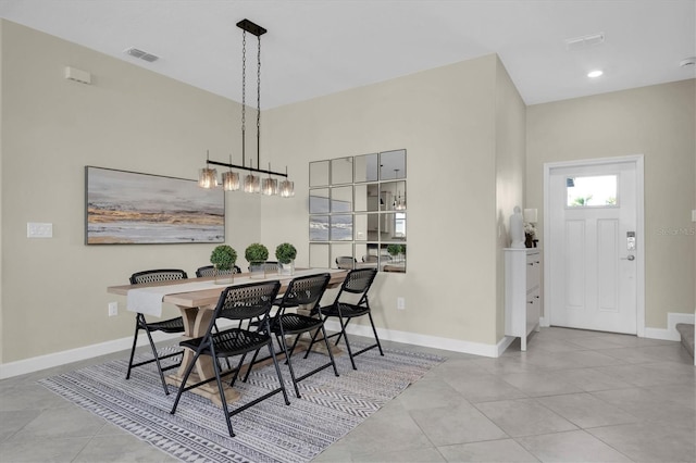 view of tiled dining room