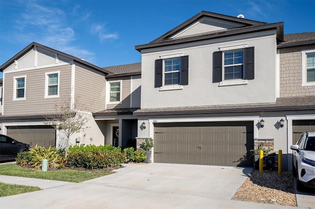 view of property with a garage