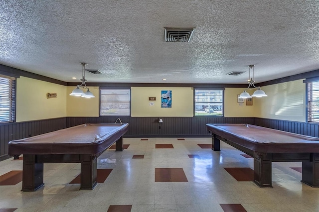 game room with billiards