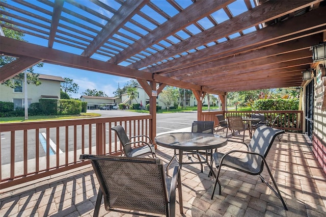 deck with a pergola