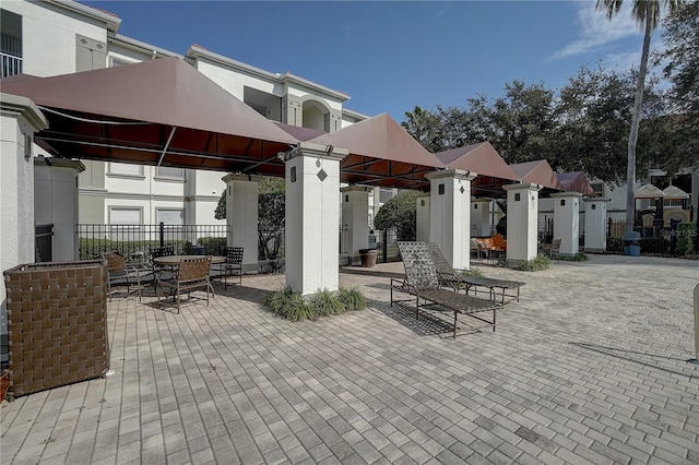 view of patio with a gazebo