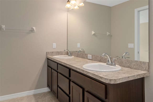 8249 N Creek Way, Citrus Springs, FL 34434 - full bath featuring double vanity and tile patterned flooring