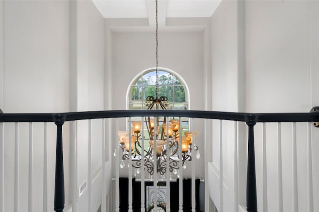 room details with an inviting chandelier