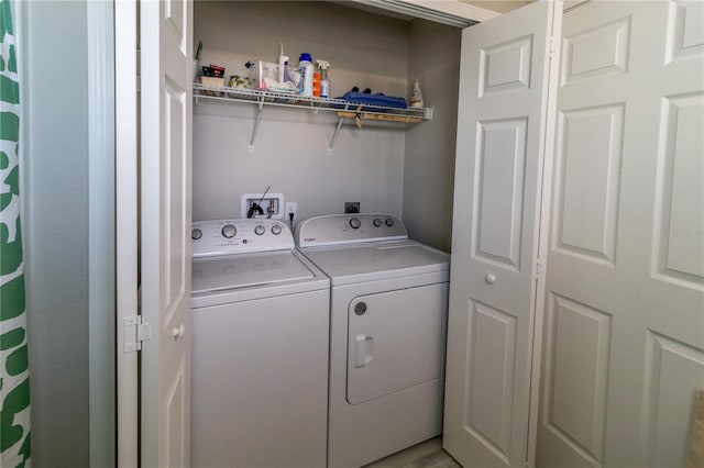 laundry area featuring washer and dryer