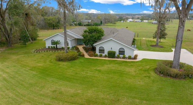 view of front of home with a front yard