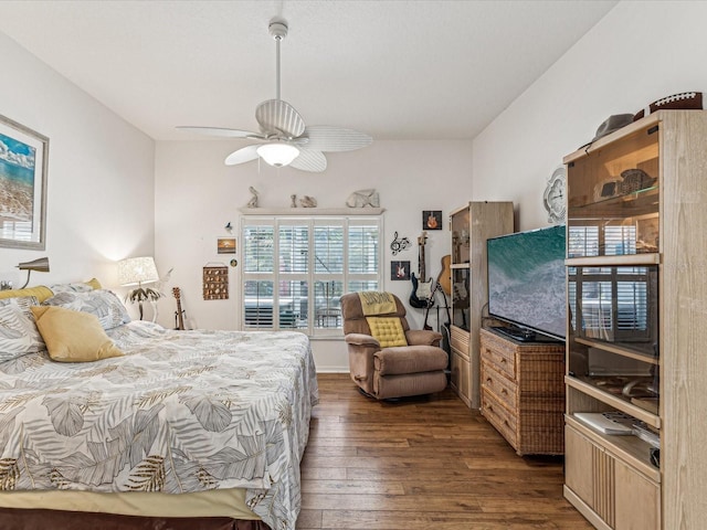 bedroom featuring dark wood-type flooring