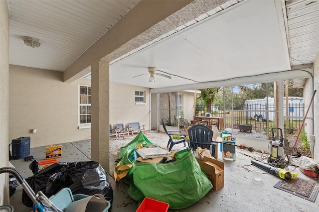 view of patio / terrace with ceiling fan