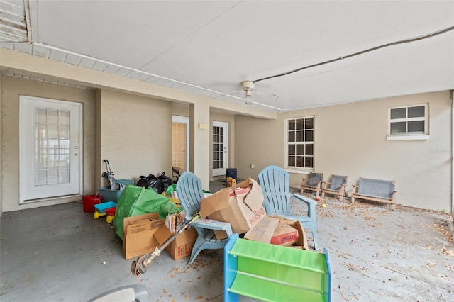 view of patio / terrace featuring ceiling fan