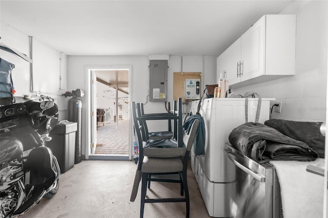 laundry area featuring washer / dryer and electric panel