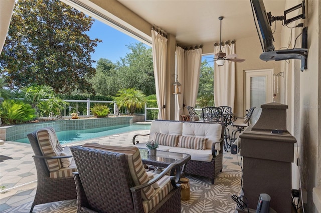 view of patio featuring outdoor lounge area