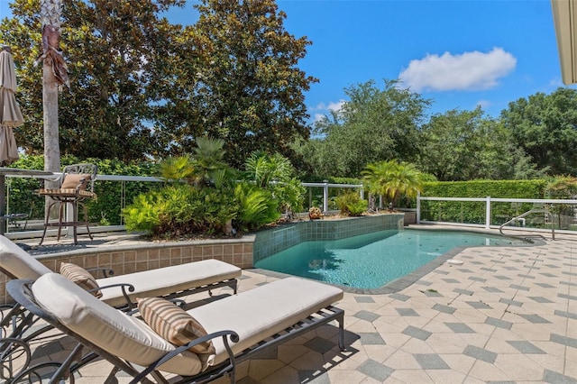 view of pool with a patio area