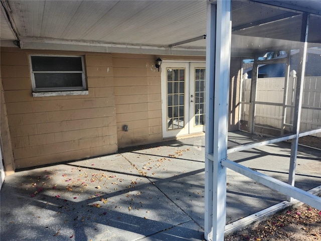 view of patio with french doors