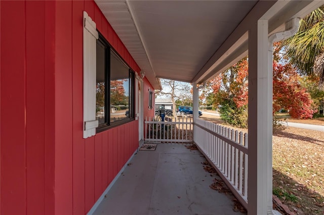 view of patio with a porch