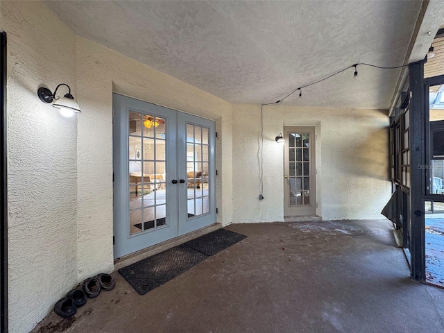 doorway to property with french doors