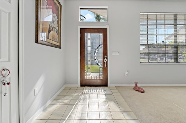 view of tiled entrance foyer