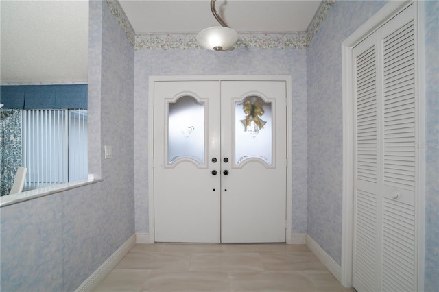 foyer with french doors