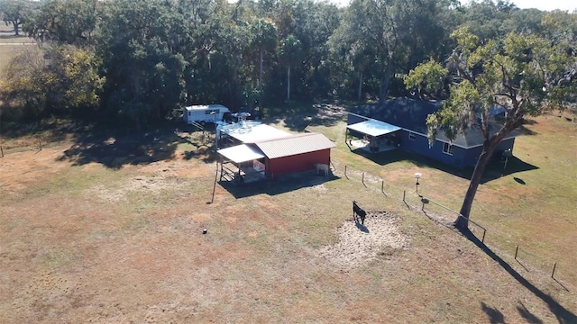 aerial view with a rural view