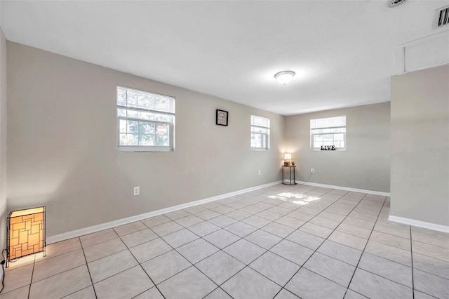 interior space featuring light tile patterned flooring