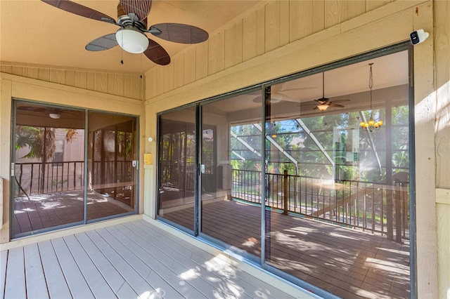 deck featuring ceiling fan