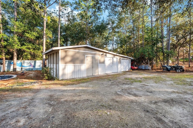 view of garage