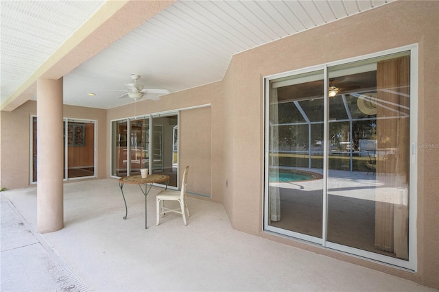 view of patio with ceiling fan