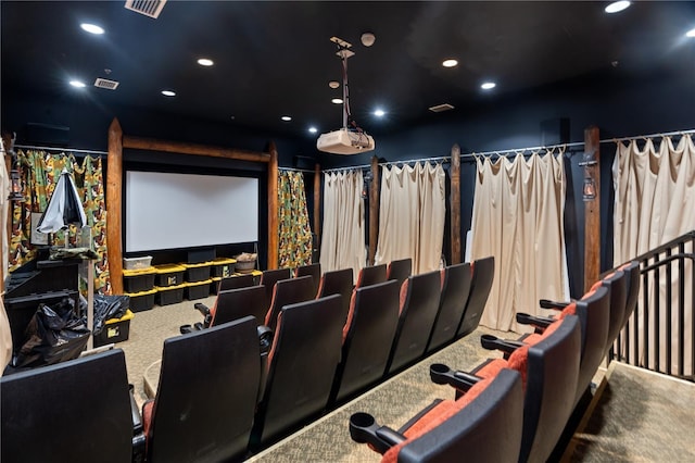 view of carpeted cinema room