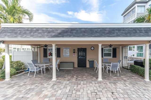 view of patio / terrace with ceiling fan