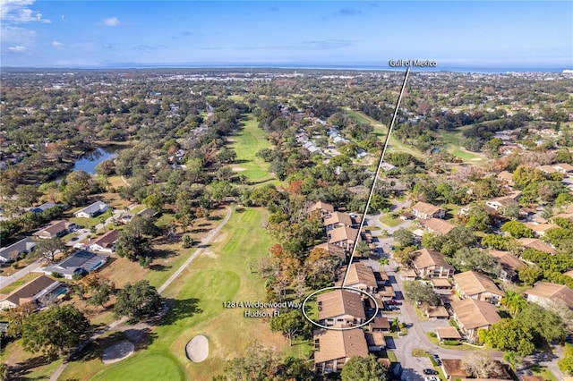 12814 Wedgewood Way Unit C, Hudson, FL 34667 - aerial view of property and surrounding area with a golf club and nearby suburban area