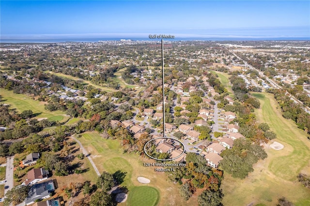 12814 Wedgewood Way Unit C, Hudson, FL 34667 - aerial overview of property's location with a golf course and nearby suburban area