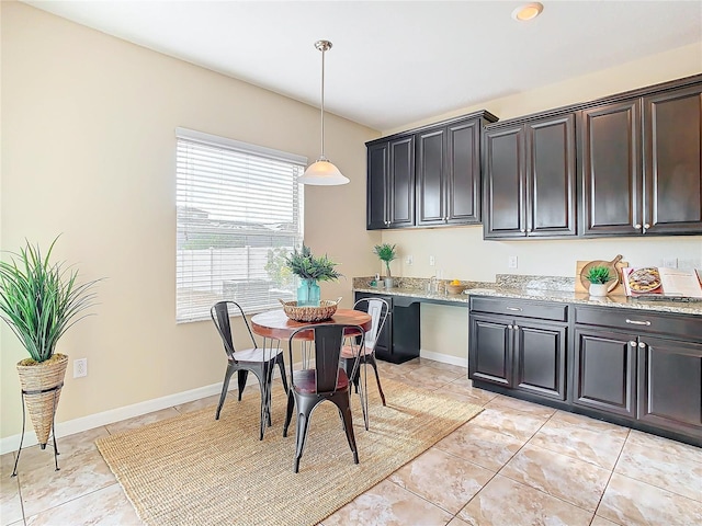 interior space featuring light tile patterned floors