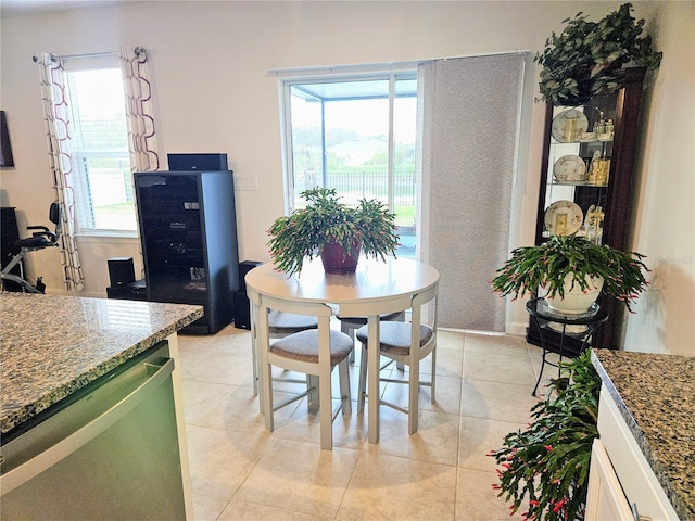 view of tiled dining room