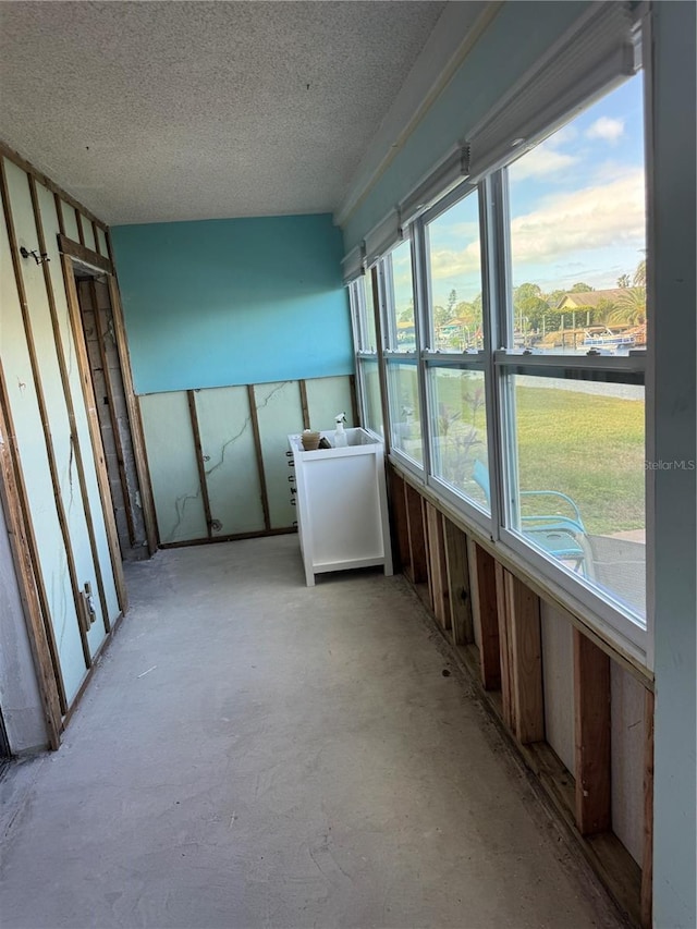 view of unfurnished sunroom