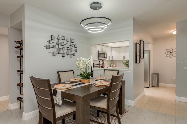 view of tiled dining space